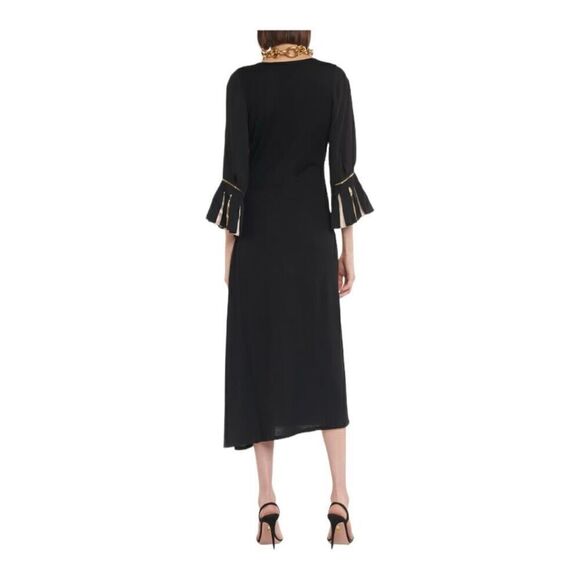 Roland Mouret Loligo Black Wool Midi Dress Size Medium (8) - Picture 2 of 12